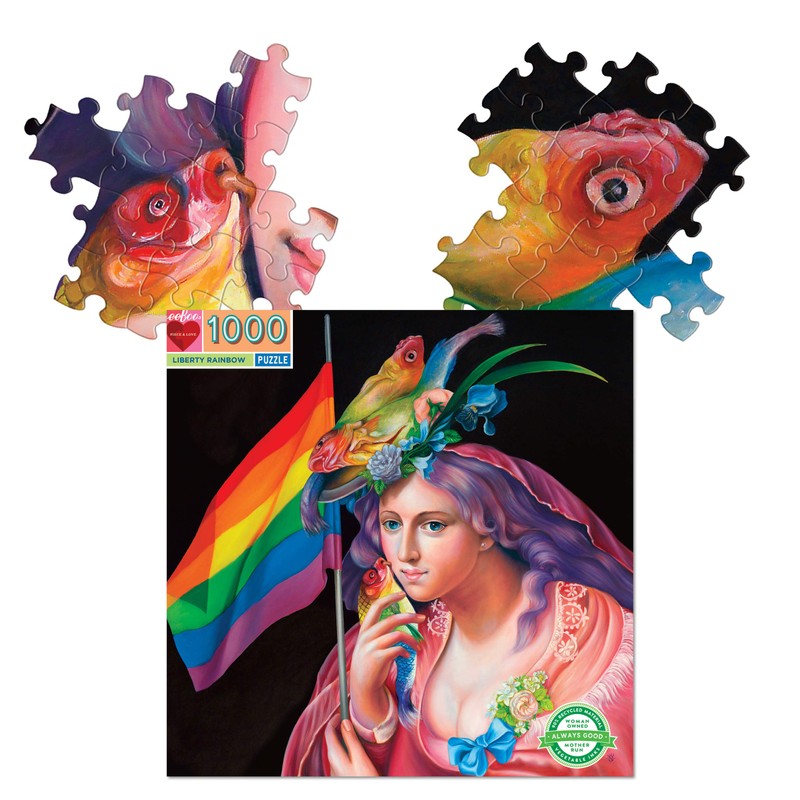 eeBoo: Piece and Love Liberty Rainbow 1000-piece square adult Jigsaw
