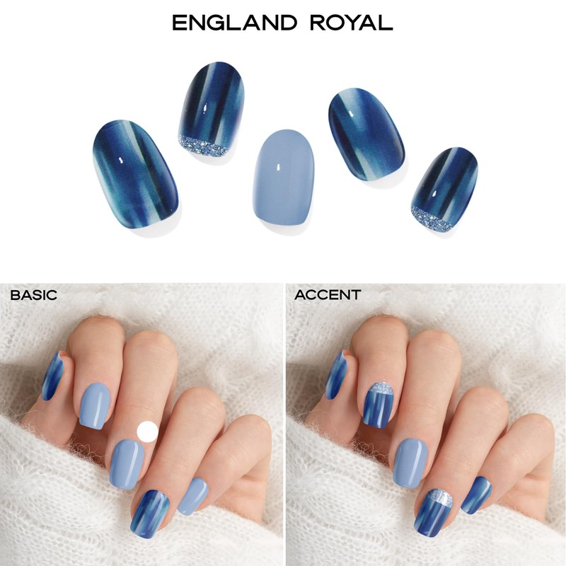 Adora Couture Semi Cured Gel Nail Strips Blue | 30pcs