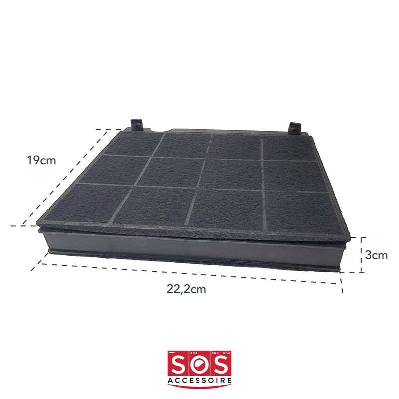 FILTRE A CHARBON HOTTE ARISTON SCHOLTES 225X210X30MM