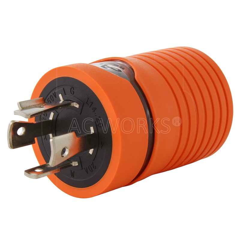 AC WORKS [ADL1420520] Locking Adapter L14-20P 20A 125/250Volt 4Prong Male