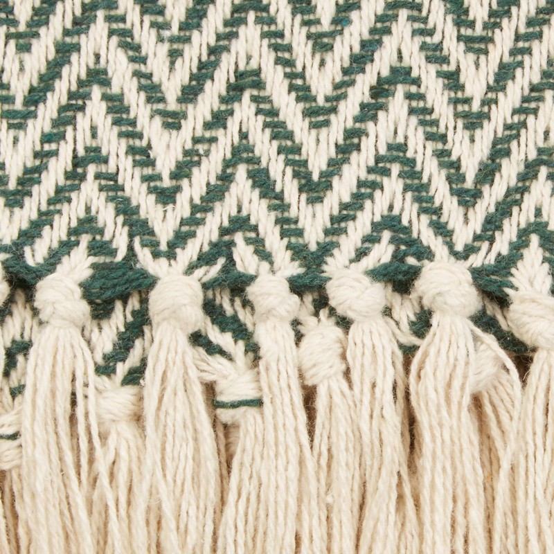 DII Chevron Throw Collection Handloomed Cotton, 50x60, Hunter Green