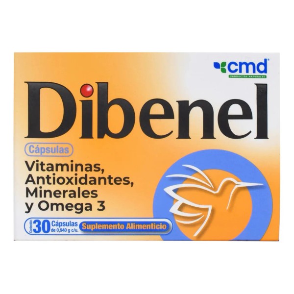 Dibenel Vitaminas minerales antioxidantes omega 3 30 capsulas CMD
