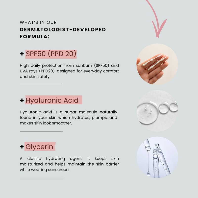 Altruist Daily Moisturiser SPF50, Hyaluronic Acid, Niacinamide, 50 ml