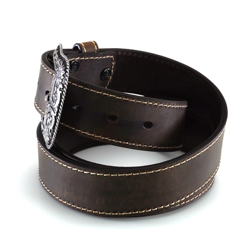 ARIAT Women's Basic Heavy Stitched Belt, Brown, Small