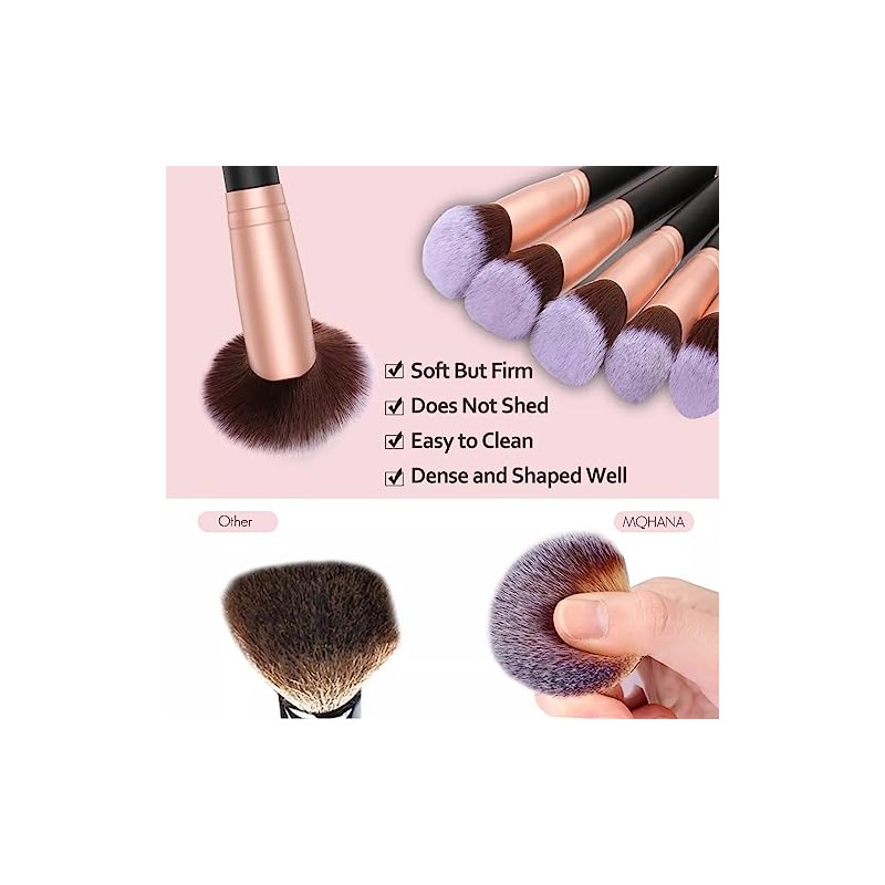 Paquete de 14 Brochas Profesionales Maquillaje Mohana Kabuki Libres de