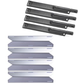 Cmanzhi S9A231 (4-Pack) C2F301 (4-Pack) Replacement for Jenn Air 720-0061, 720-0062, Nexgrill 720-0101, 720-0138 Gas Grill Stainless Steel Heat Plate Shield and Cast Iron Burner