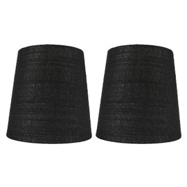 Meriville Set of 2 Black Linen Clip On Chandelier Lamp Shades, 4-inch by 5-inch by 5-inch