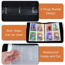 Card Albums8 Card Binder, Football Trading Holder Binder Collectible for Kids, PU Leather Cards Trainer Albums, Binder for 50 Page - Capacity 400Cards Birthday Football for Boys