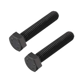 M8 x 40 mm Hex Head Left Hand Screw Bolts Fastener Carbon Steel Black 2pcs