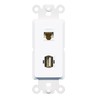 RiteAV - Cat6 USB A-A Port Wall Plate Decorative (Rocker)