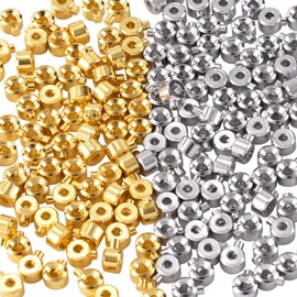 Isslly 100PCS Crimp Beads for Jewelry Making, Gold Silver Loose Bead Stopper, Cylindrical Positioning Spacer Beads, Metal Jewelry DIY Supplies for Bracelet Necklace (3 mm)