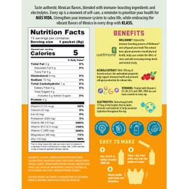 KLASS VIDA Hydration + Immunity Sugar-Free Powder Packets |Mango |Electrolyte Agua Fresca Drink Mix | WellmuneⓇ & Acerola Extract |15 Single Serve Sticks |Low Calorie, Natural Colors & Flavors