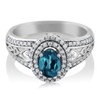 Gem Stone King 1.36 Cttw London Blue Topaz Engagement Ring