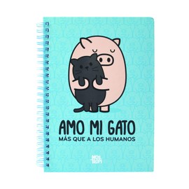 Diario Mostropi | Pasta Dura Con 160 páginas | Medidas De 14 x 20 cm | Hojas Diseñadas Tono Azul De Cuadro | Cuaderno Clásico Doble Espiral Metálico | Alta Calidad Duradero | Danpex