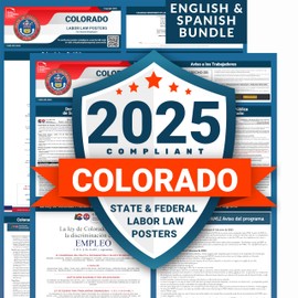 Labor Law Posters - Colorado Labor Law Poster State, Federal, OSHA Compliant, Accurate & Up to Date, Poly Paper Labor Law Poster Colorado, 18”w x 48”h (Bundle)