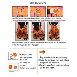 JASHKE JASHKE Aufblasbare T-rex Kostüme Aufblasbare Dinosaurier Kostüm Erwachsene Tyrannosaurus Rex Anzug Karneval Party Dino Kostüm Männer Frauen