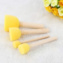 4 Unids Esponja Plantilla Redonda Mango De Madera Espuma Esponja Cepillo De Pintura Muebles Artesanías Arte Herramientas de Pintura Suministros