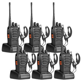 Baofeng BF-888S Walkie Talkies Long Range for Adults with Earpieces,16 Channel Walky Talky Rechargeable Handheld Two Way Radios (6 Pack)