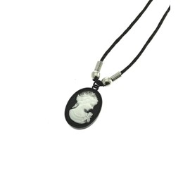 Zac's Alter Ego Large Cameo Pendant on Wax Cord Necklace