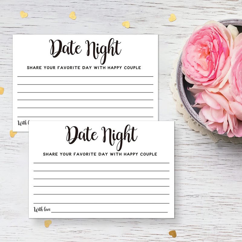 Antgiftshop 50 Date Night Ideas Cards, Wedding Advice Cards for