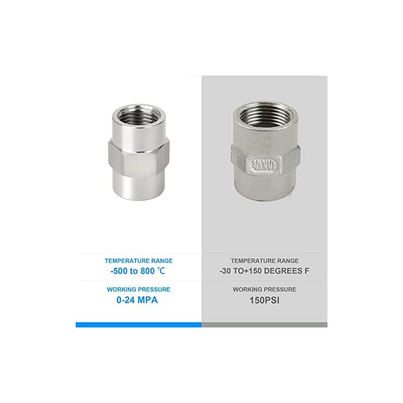 ERGAOBOY 2 Pcs 1/8" BSP Female Thread X 1/8" BSP