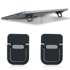 Apausvcm 2Pcs Keyboard Riser, Self-Adhesive Mini Keyboard Stand for Desk Portable Laptop Feet Foldable Keyboards Lift for Most Keyboards (Black)