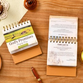 Motivational Calendar - Daily Bible Quote Calendar, 5.3" x 4.85", Undated Flip Calendar for Desk, Bible Verse Perpetual Desk Calendar, Christian Desk Decor with Retro Thick Paper, Hardbound