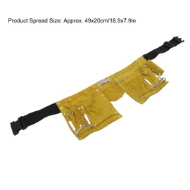 QANYEGN Leather Tool Belt with Multiple Pockets, Leather Tool Belt Apron, Tool Belt with Quick Release Buckle for Woodworking.