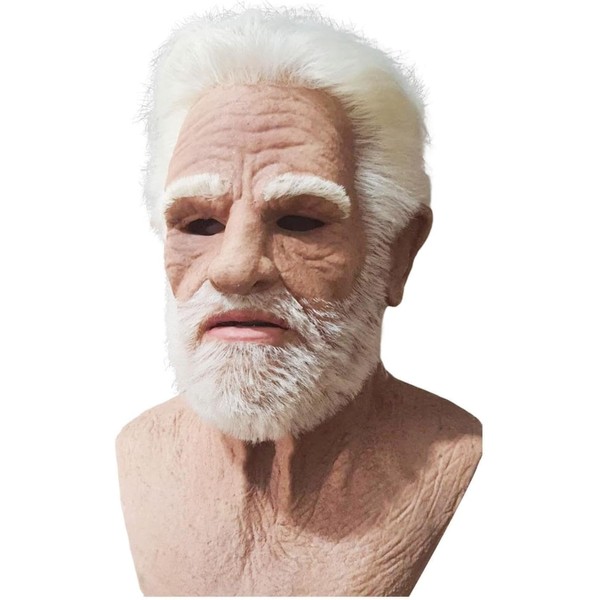 Old Man Mask for Adults Realistic Halloween Mask with Lifelike