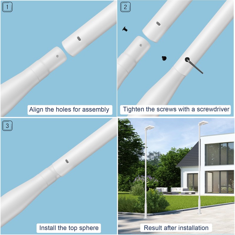 Street Light Pole 13Ft for Outdoor Lighting, Solar Street Light