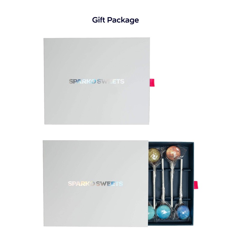 Galaxy Lollipops Planet Art Designs, Gift Pack, Watermelon Flavor, Handcrafted
