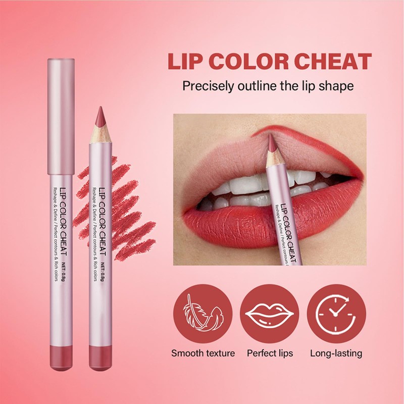 Matte Red Lip Liner Highly Pigmented Waterproof Lipliner Pencil Lasts