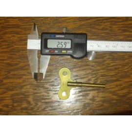 H. J. Olsen Old Long Brass Clock Key Size - 2.50mm - Marked "H.J. OLSEN WATERTOWN"