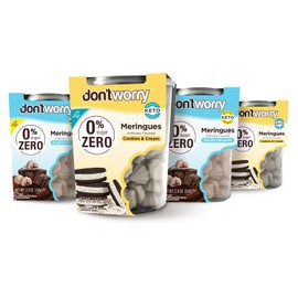 Don’t Worry Meringue Cookies – Zero Sugar Snacks for Diabetics, Sugar Free Cookies, Low Carb & Gluten Free Snacks, Healthy Candy Alternative, Keto Food, Guilt-Free 4 Pack (1 Count (Pack of 4), Cookies and Cream & Double Chocolate)
