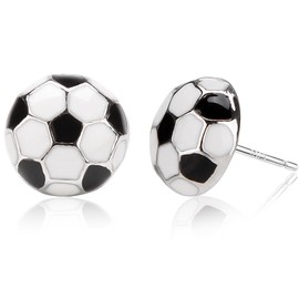 Sterling Silver Post Sports Earrings,Basketball Soccer Football Volleyball Stud for Women Men Mom Birthday Jewelry Easter Mothers Day Gifts