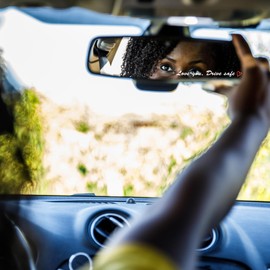 2X Rearview Mirror Decal with Heart, Tumbler Vinyl Stickers, Travel Mug Sticker, Car Rearview Mirror Sticker Affirmation (Love You, Drive Safe - White)