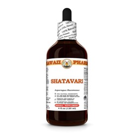 Shatavari (Asparagus Racemosus) Dry Root Tincture, Made in Hawaii, Organic Raw Materials, All Natural, Vegan, Pure Liquid Extract - 4 fl.oz
