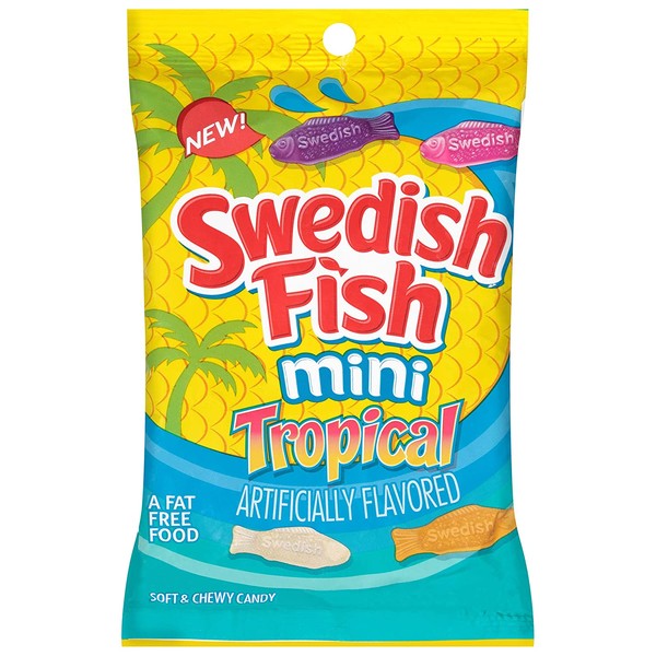 SWEDISH FISH Mini Tropical Soft & Chewy Candy, 12 - 8 oz Bags