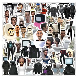 Skibidi Toilet Stickers 100 Pack Laptop Stickers,Toilet Man Vinyl Waterproof Stickers for Water Bottles Skateboard Scrapbook Bike Computer,Phone,-Graffiti Stickers Pack for Teens Girls Kids Adults