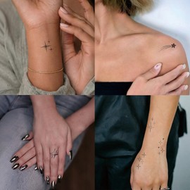 Sparkle Star Small Temporary Tattoos for Women