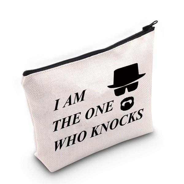 LEVLO Funny Breaking Bad I Am The One Who Knocks Zip Cosmetic Bag, Who Knocks, l