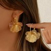 Gold Flower Earrings For Women Silver Dangle Statement Trendy Hoop