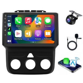 Car Radio for Dodge Ram 2013-2019 1500 2500 3500 Car Stereo Android 14 Touch Screen Wireless CarPlay&Android Auto, GPS, Bluetooth,WiFi,Backup Camera,Pantalla para (Manual AC)