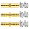 Da by 3 pcs 3/8"(10mm) Barb Splicer Mender Hose Brass