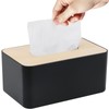 Tissue Box with Bamboo Lid, Tissue Box Holder, Rectangular Tissue