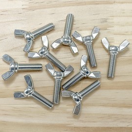 10 PCS M8 Stainless Steel Hand Tighten Butterfly Screws Wing Bolts (25mm)