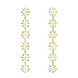 KristLand Women's Earrings Silver 925 Long Tassels Glitter Round Cubic Zirconia Drop Earrings Hanging Stud Earrings Comes in Jewellery Gift Box, Sterling Silver, Cubic Zirconia