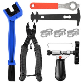 ETROBOT Chain Riveter Bicycle, Chain Lock Pliers, Chain Tester, Bicycle Chain Tool Chain Remover for 6-10 Speed Bicycle Chain, Bicycle Chain Repair Set, 3 Pairs of Bicycle Chains, Rivets, Chain Pliers