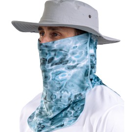 Aqua Design Sun Protection for Men Size Adjustable UPF 50+ ProMax UV Mask Tube, Aqua Sky, Size M/S