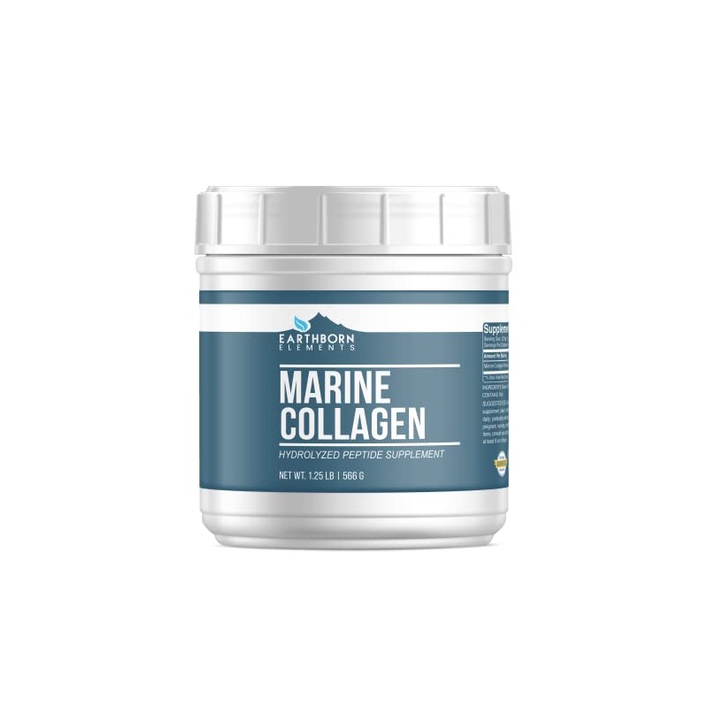 Earthborn Elements Hydrolyzed Marine Collagen Peptides Powder 1.25 lb, Pure